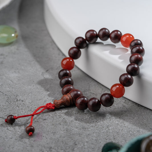 chakra healing : Red Sandalwood and Orange Carnelian Bracelet