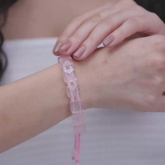 Rose Quartz pink Gemstone Chakra Bracelet