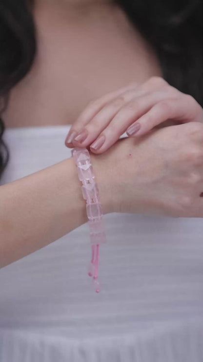 Rose Quartz pink Gemstone Chakra Bracelet